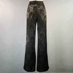 HAIDER ACKERMANN Size M Black Linen Silk Jacquard Low Rise Casual Pants